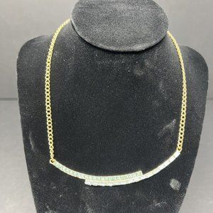 Two Tone Bar Necklace Gold‎ Tone Chain Unbranded And Unmarked